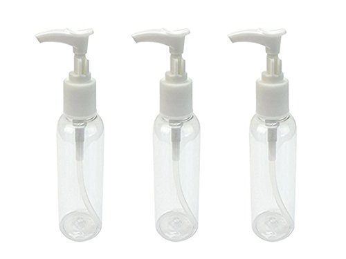 3PCS 30ml Refillable Clear Empty Pump Bottle Cream Makeup Travel Cosmetic Container With White Head for Lotion Bath Shower Dispenser (30ML)