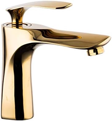Ayhuir Single Handle Basin Faucet Mixer Bathroom Basin Tap Luxury Golden Basin Mixer Bathroom Hot and Cold Water Sink Taps