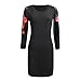 Womens Long Sleeve Solid Mini Dress, Ladies Floral Embroidery Boho Stretch Bodycon Beach Short Dressesthumb 4