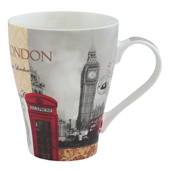 The Leonardo Collection New London China Mug for Hot Drinks | Fine China Printed Coffee Cups for Kitchen & Home | Reusable Tea and Coffee Mugs for Every Occasion & All Type of Drinks