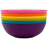 French Bull Melamine 8"x2.5" Pasta Bowl, Set of 6 -Shatterproof, BPA Free, Dishwasher Safe, Solid Color, 33 ounce