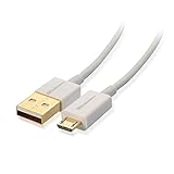 Cable Matters 2-Pack, Gold Plated Hi-Speed USB 2.0 Type A to Micro-B Cable in White 6 Feet