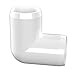 FORMUFIT F11490E-WH-4 90 Degree Elbow PVC Fitting, Furniture Grade, 1-1/4
