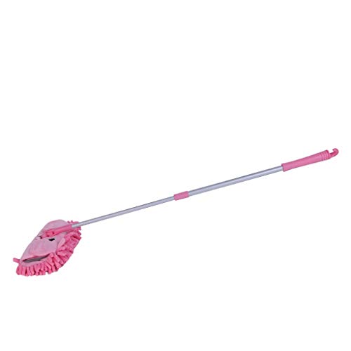 Karooch Pretend & Play Toy Kid's Housekeeping Cleaning Tools Set-3pcs, Pink Mop Orange Broom Small Dustpan, Development Toys for Toddlers & Children Ages 3 Years and up