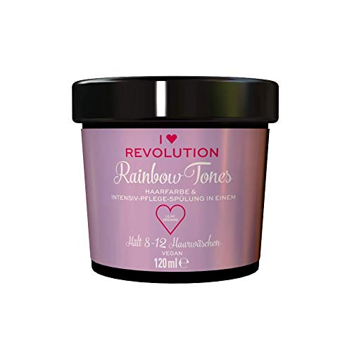 I Heart Revolution Rainbow Tones Lilac Dreams - Semi Permanent Hair Colour and Conditioner in One - Washable with 8-12 Hair Washes - Vegan, Reusable - 120 ml (Pack of 1)