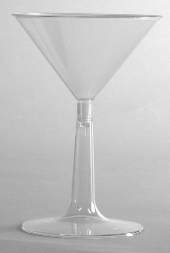 Comet MT696 6 oz Clear Base Polystyrene Martini Glass (8 Packs of 12)