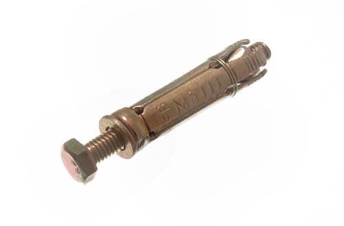Loose Escudo Perno de anclaje M6 Tornillo M10 Escudo X 55mm Longitud YZP (paquete de 12)