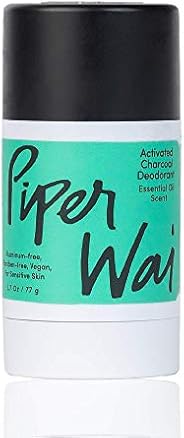 PiperWai Natural, Charcoal Deodorant Stick (2.7 oz), Odor-Absorbing and Wetness Fighting, Coconut Oil, Gender-