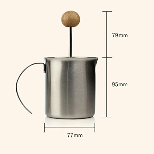 Elektrischer Schneebesen, manuell betriebener Milchaufschäumer, Handpumpen-Milchschaumhersteller aus Edelstahl, Tasse… – Bild 5