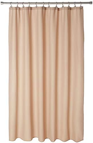 Carnation Home Fashions Waffle Weave Fabric Shower Curtain Linen