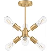 Ceybo 6-Light Brushed Gold Sputnik Semi-Flush Ceiling Light