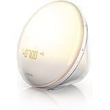 Philips Wake-Up Light Alarm Clock with Colored Sunrise Simulation and Sunset Fading Night Light, with 3 Months Free Headspace Subscription, White (HF3520)