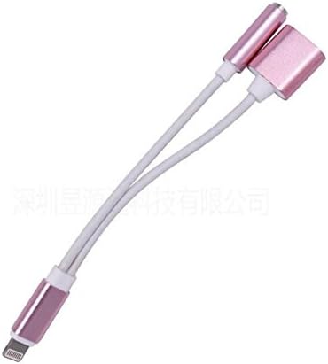 iphone 7 adapter,iPhone 7 Plus Adapter,Fitar 2 in 1 Lightning to 3.5mm Headphone Jack Adapter Cable , Jack Audio and Charger Adapter Connector Charging Earphone(Rose Gold)
