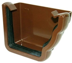 FLOPLAST Stopends - External R/H REN2 for 110mm Niagara Ogee System (Brown)