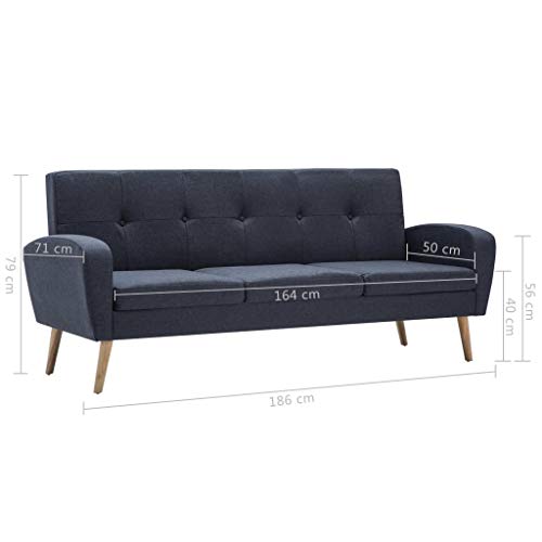 Festnight-Divano-Chesterfield-a-3-Posti-in-Tessuto-Design-Moderno-Grigio-Scuro-per-SoggiornoSalotto-e-Ufficio