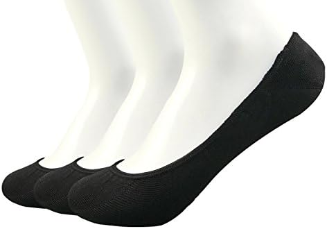 Unisi Silicon Lady Summer Nylon Invisible Ankle Socks Thin Shoe Liner Pack of 3 (Black)
