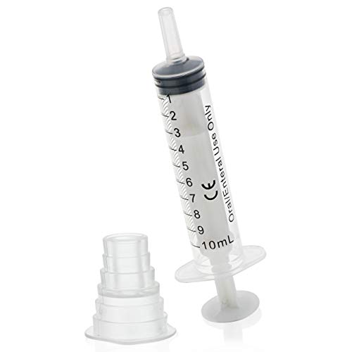 Oral Medicine Syringes with Bottle Adapter (Transparent, 10 Pack