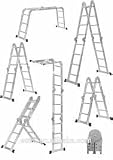 'Aurora' 24 Ft. Folding Multipurpose House hold Industrial Multi utility Aluminium Step, Self supported Platform Ladder (720 Cm)