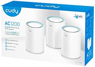 AC1200 Gigabit Sistema WiFi a Rete Completa, Dual Band, Estensore WiFi, Porte Gigabit, Antenne ad alto guadagno, VPN, Cloudflare, Connetti fino a 100 Dispositivi, M1300 3 Pacchetto