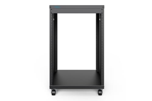 DIGITUS DN-48001 - Audio rack - 19-inch - 16U - Universal device rack - For audio-video accessories - Unassembled - Max. load 136 kg - With casters - Black