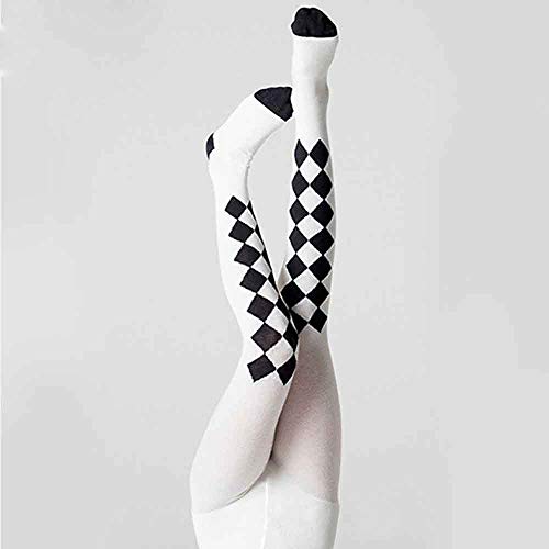 Kingspinner Children Girls Dance Tights Elastic Cartoon Big Eyes Print Striped Panty Hose Leggings Stockings (B, L/5-7 Years) - Thumbnail 2