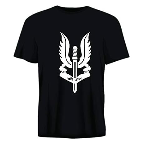Buy ROBOTUX Youth Bhartiya Sena BALIDAN Black T-Shirt | Indian Special Force T-Shirt | Salute to 