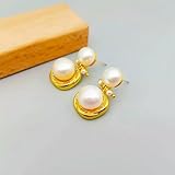Henai Retro Wind Natural Freshwater Pearl Earrings