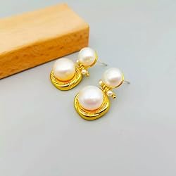 Henai Retro Wind Natural Freshwater Pearl Earrings