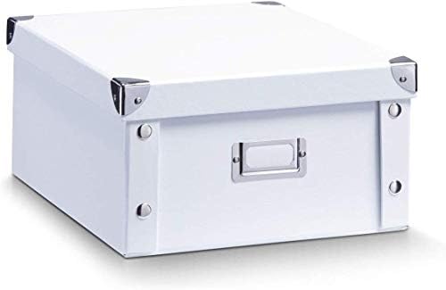Zeller 17763 Caja de almacenaje de cartón Blanco (White) 31 x 26 x 14 cm: Amazon.es: Hogar
