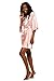 Turquaz Linen Satin Kimono Bridesmaids Robe (Small/Medium, Pink)