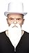 Mustaches Self Adhesive Fake Beard, Novelty, Philosopher False Facial Hair, Costume Accessory for Adults, White Color
