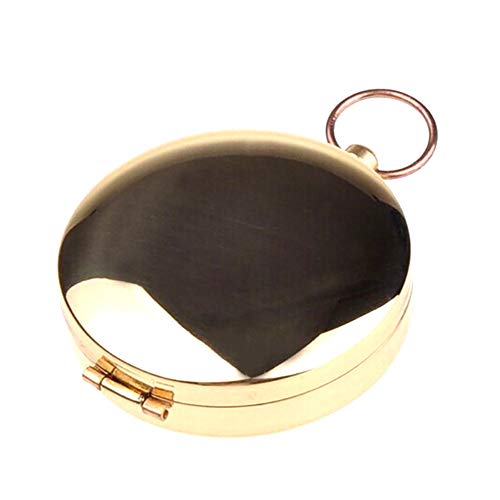 Cozylkx Brass Pocket Watch Compass Luminous Portable Compass Navigational Tool for Hiking Camping