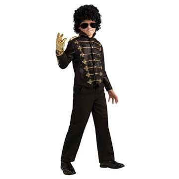 Michael Jackson Costume, Child's Deluxe Military Jacket, Black Costume