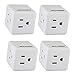 Maximm Current Wall Tap (4-Pack) Easy Access with 3 Prong Outlet Cube Plug Adapter Expanding It Into 3 AC Outlets, Perfect for Travel, ETL Listed White