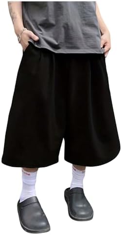 OYOANGLE Men's Baggy Oversized Sweat Shorts Drawstring Waist Track