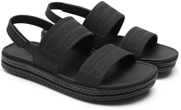 Sandali Donna Impermeabili Piatti,Nero,39