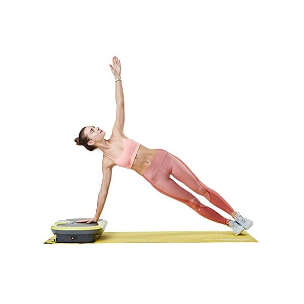 Wonder Core Rock N Fit Vibration Plate & Exercise Seat, 20 Speed Total Body Workout (Lime Green)