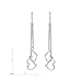 Sterling Silver Open Double Heart Threader Drop Earrings