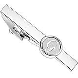 26 Letter Silver Initials Tie Clips for Men Formal