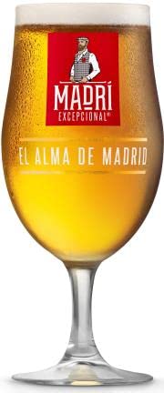 Madri Exceptional Beer Glass | Half Pint to Brim 10oz | Nucleated Chalice | Official Molson Coors Merchandise | Perfect for Home Bar or Mancave | 1 Glass