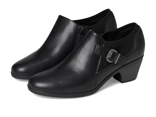 Clarks Women’s Emily2 Darcey Ankle Bootie, Black Leather, 7.5 Wide at Amazon