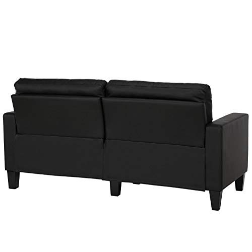 DHP Emily Upholstered Sofa Couch Living Room Furniture, Black Pricepulse