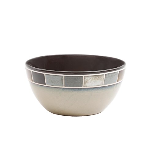 Gibson Elite Casa Gris Reactive Glaze 16 Piece Dinnerware Set, Cream and Grey