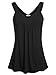 Ninedaily Women Comfy Sleeveless Tunic Top Pleated V Neck Tanks Vest Summer