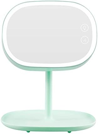 YOOSKE LED Lighted Vanity Makeup Mirror for Women, Mirror Lamp with Cosmetic Tray, Multi function 3 in 1 Valentine's Day Gift for Wife Girlfriend(Green)