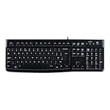 Logitech K120 Keyboard - Wired USB - Low-profile Keys Quiet Keys Spill Resistant - English