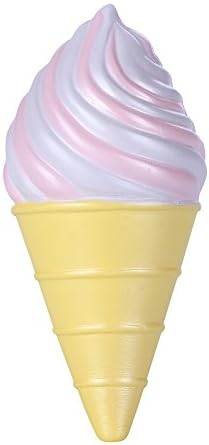 Squishy Stress Toys Slow Rising Squishies Torch Ice Cream Cone 6.8" Pink &amp; Yellow 1 Piece