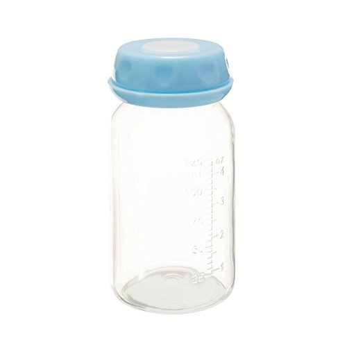 Breastmilk Cooler Bag Set for Nursing Mothers - Includes Baby Bottle Cooler Tote, (6) 5 oz Breast Milk Bottles, (6) Solid Lids, Contoured Ice Pack for Insulated Storage - Blue - Thumbnail 6