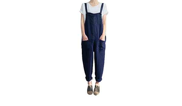 linen pinafore jumpsuit