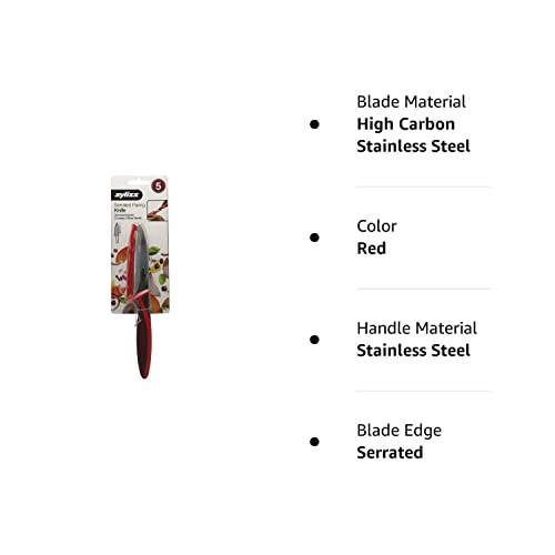 ZYLISS Serrated Paring Knife, 4Inch Stainless Steel Blade, Red